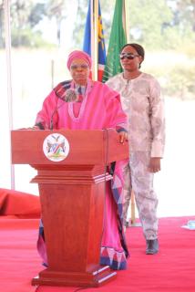 OSHAKATI, 23 May 2026, President Netumbo Nandi-Ndaitwah delivering her keynote address during the 2026 omagongo festival at Uukwambi Trdational palace. (Photo: contributed) 