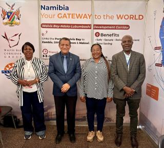 WINDHOEK, 27 MAY 2026 - Namibian High Commissioner to Zambia, Goms Menette pictured with participants at the Copperbelt Agricultural, Mining, Industrial, Networking and Enterprise Exhibition (CAMINEX) 2026 held in Kitwe from 19 to 21 May 2026. (Photo: Contributed) NAMPA
