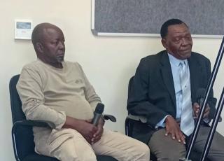 OPUWO, 27 May 2026 - Descendant of genocide victims, Mike Kavekotora and Stein Katupa pictured during a Government Information Centre engagement in Opuwo on Wednesday, ahead of Genocide Remembrance Day. (Photo: Contributed)