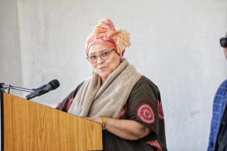 OSHAKATI, 27 May (NAMPA) - The Vice President Lucia Witbooi during her visit to the 1995 Omusati project at Nakayale Disability Centre in the Omusati region on Wednesday. (photo: Contributed) 