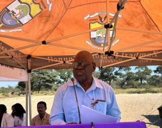 KATIMA MULILO, 27 May 2026 –  Kabbe North Constituency Councilor and Chairperson of the Zambezi Regional Council Management Committee, Bernard Sisamu, speaking on behalf of the Zambezi Governor, Dorothy Kabula -Simushi at the belated World Malaria Day commemoration held at the Mukwahepo Sports Field in the Diary Compound of the Katima Mulilo Urban Constituency. (Photo: Contributed)