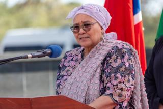 OSHAKATI, 28 May 2026 - The Vice President Lucia Witbooi during the genocide Remembrance Day at Eenhana memorial shrine in the Ohangwena region on Thursday. (Photo: contributed) 