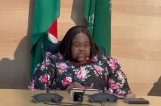 KATIMA MULILO, 29 May 2026 - Home Affairs, Immigration, Safety and Security Minister Lucia Ipumbu addressing regional ministerial staff here on Friday while on a two-days working visit to the Zambezi Region. 

(Photo: Contributed)