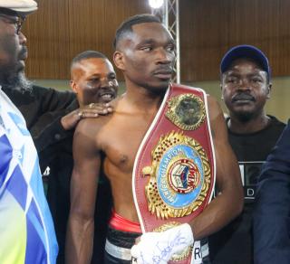 WINDHOEK, 31 May 2026 - Martin ‘Alligator’ Mukungu was crowned World Boxing Organisation (WBO) Africa Junior Lightweight champion after producing a stunning round one knockout against Flame ‘Special One’ Nangolo during the AC Boxing Promotions Blockbuster Box and Dine event held in Windhoek. (Photo by: Hesron Kapanga) NAMPA
