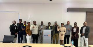 WINDHOEK, 04 JUNE 2026- Representatives of the Students Union of Namibia (SUN), the Namibia National Students Organisation (NANSO) and the Namibia Students Association (NASA) pose following engagements on student funding and higher education matters in Windhoek. (Photo: Contributed) NAMPA 