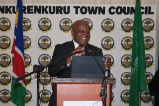 NKURENKURU, 07 June 2026 - Prime Minister Elijah Ngurare speaking at the 7th Nkurenkuru Expo gala dinner on Saturday.

(Photo: Lylie Joel)
NAMPA