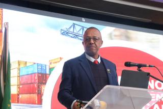 WINDHOEK, 08 June 2026- Bank of Namibia Governor Ebson Uanguta presents the macroeconomic and fiscal outlook shaping Namibia’s budget reform agenda at the one-day implementation planning workshop in Windhoek on Monday. 

(Photo by: Chelva Wells) NAMPA