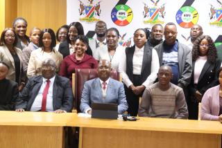 WINDHOEK, 11 JUN (NAMPA) The National Planning Commission has launched its Strategic Plan for 2025/26 – 2029/30. The commission's executive director, I-Ben Nashandi (centre), led the launch alongside key strategic stakeholders in Windhoek on Thursday. (Photo by: Uakutura Kambaekua) NAMPA.