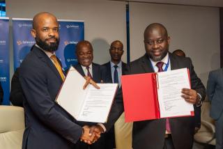 LUANDA, 12 June 2026- Telecom CEO Stanley Shanapida at the signing ceremony in Angola. (Photo contributed). NAMPA