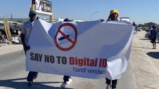 OMUTHIYA, 12 June 2026- Protesters took to the streets on Friday to protest against the mandatory digital identification. 

(Photo: Max Henrich) NAMPA 