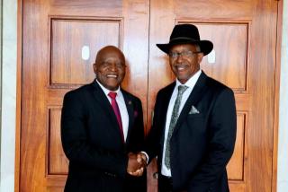 WINDHOEK, 17 June 2026 - Prime Minister Elijah Ngurare pictured with Ovaherero Chief Professor Mutjinde Katjiua during a recent meeting in Windhoek. (Photo: Contributed) NAMPA. 