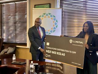 Windhoek, 19 June 2026- GIPF Chief Executive Officer Martin Inkumbi pictured at the Tunga Real Estate Fund distribution of N.dollars 21 663 932.40 to GIPF. (Photo by Eba Kandovazu) NAMPA