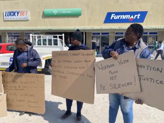 OMUTHIYA, 22 June 2026- Employees at Furnmart's Omuthiya branch joined the nationwide strike on Monday demanding for housing and transportation allowance.

(Photo: Max Henrich) NAMPA 