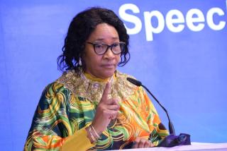 WINDHOEK, 23 June 2026 - Erongo’s Governor, Nathalia ǀGoagoses pictured at the official launch of Swakop Uranium’s 2025 Sustainability Report in Windhoek. (Photo: Edward Tenete) NAMPA
