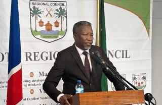OMUTHIYA, 24 June 2026- Oshikoto Governor Sacky Kathindi delivering the State Of The region Address (SORA) on Wednesday at the Nantu office in Omuthiya.

(Photo: Max Henrich)