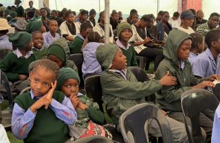 OSHIGAMBO, 26 June 2026- Learners from Oshigambo primary school during the inauguration and naming ceremony of a newly completed four-classroom block and ablution facility on Friday.

(Photo: Contributed)
