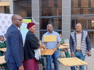 KATIMA MULILO, 03 July 2026 - The Namibia Fish Consumption Promotion Trust (NFCPT) on Friday donated a combined 880 chairs and desks valued at N.dollars 340 636 to the Zambezi Education Directorate. (Photo: Michael Mutonga Liswaniso) NAMPA
