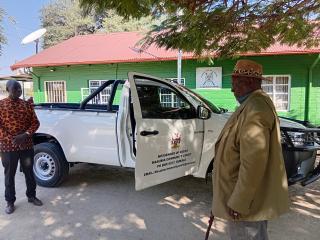 BUKALO, 03 July 2026 - The Ministry of Justice has donated a vehicle to the Masubia Traditional Authority to strengthen access to justice at the local level. Senior Traditional Advisor and Chief Spokesperson of the Masubia Traditional Authority, Ngambela Raphael Mbala, says the vehicle will allow the traditional authority to enforce customary law and resolve local disputes quickly. (Photo: Michael Mutonga Liswaniso) NAMPA 