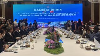 GUANGZHOU, 06 July 2026 - President Netumbo Nandi-Ndaitwah and First Gentleman Lieutenant-General (Retired) Epaphras Denga Ndaitwah with Namibian cabinet ministers and business delegation, as well as a Chinese delegation attending the Namibia–China Business Networking Forum in Guangzhou on Monday. (Photo by: Isabel Bento)