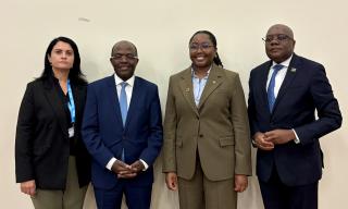 GENEVA, 06 July 2026 - Minister of Information and Communication Technology, Emma Theofelus, pictured with Chairperson of the PowerCom Board, Eldorette Harmse, Director of the Telecommunication Development Bureau (BDT) at the International Telecommunication Union (ITU), Dr Cosmas Luckyson Zavazava; and Namibia's Ambassador to the Swiss Confederation and Permanent Representative to the United Nations Office in Geneva, Elvis Shiweda, during the Global Dialogue on AI Governance in Geneva, Switzerland, on Monday.

(Photo by: Josephina Simeon) NAMPA

