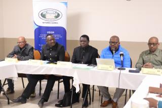 OTJIWARONGO, 10 July 2026 - The National Council Standing Committee members on Education, Science, ICT and Youth Development at a media briefing Friday morning at Otjiwarongo. (Photo by: Mulisa Simiyasa) NAMPA
