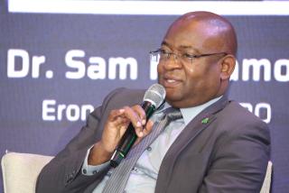 SWAKOPMUND, 17 July 2026 - Erongo Regional Council Chief Regional Officer Dr Sem Ntelamo  participates in a panel discussion on Service Delivery and Managing the Narrative at the Effective Communicators Conference (ECC). (Photo MICT)