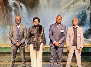 WINDHOEK, 21 July 2026 - Special Advisor and Head of the Upstream Petroleum Unit in the Office of the President Kornelia Shilunga (second left) pictured with a delegation from the Namibia Oil and Gas Conference (NOGC). (Photo: Contributed) 