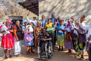 MPUNGU, 27 July 2026- Joseph Abaseb (41) of Huigub Farm, who fixes fences to survive and never went to school because of his disability, receives a life‑changing wheelchair from the Office of the Vice President.

(Photo: Lylie Joel)
NAMPA