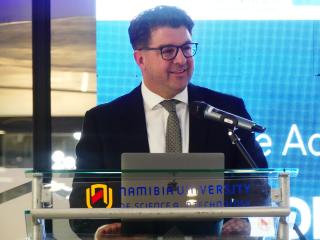 WINDHOEK, 28 July 2026 - Minister of Education, Innovation, Sports, Arts and Culture, Dino Ballotti at the Bloomberg Finance Lab Schools Initiative launch in Windhoek. (Photo: Ali Negumbo) NAMPA