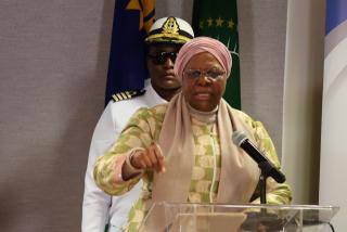 WINDHOEK, 06 August 2026 – President Netumbo Nandi-Ndaitwah addresses an engagement with chief executive officers and chairpersons of Namibia's 78 State-owned enterprises, organised by the Public Enterprises CEOs' Forum. (Photo: Andreas Thomas) NAMPA