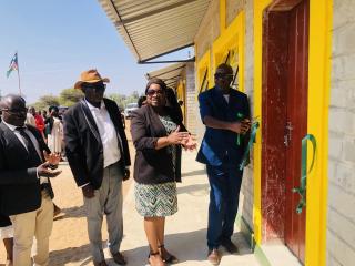 NKURENKURU, 10 August 2026- The Ruguru Investment CC on Monday handed over a brand-new classroom block worth over  N$1 million to Kamina Junior Primary School, Nkurenkuru Constituency in the Kavango West region.

(Photo: Lylie Joel)
NAMPA