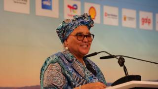 WINDHOEK, 19 August 2026 - Vice President Lucia Witbooi, at the official opening of the fourth edition of the Namibia Oil and Gas Conference. (Photo by: Justina Shuumbwa) NAMPA 