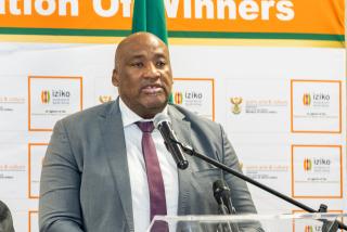 CAPE TOWN, 19 August 2026- South Africa’s Minister of Sport, Arts and Culture, Gayton McKenzie spaeking at the  Iziko Museum in Cape Town, South Africa during the handing over of the remains of former Robben Island prisoners in partnership with the Namibian government. (Photo contributed: MICT) NAMPA.