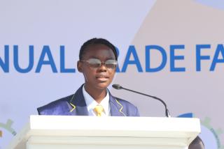ONGWEDIVA, 23 August 2026 - Ongwediva Junior Mayor, Etuhole Phillemon at the 25th edition of the Ongwediva Annual Trade Fair. (Photo: Ali Negumbo)NAMPA