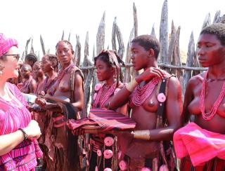 OUTAPI, 28 August 2026 - Minister of Education, Innovation, Youth, Sport, Arts and Culture, Sanet Steenkamp speaks to the Initiates at the Olufuko Annual Cultural Festival grounds. (Photo: Ali Negumbo) NAMPA