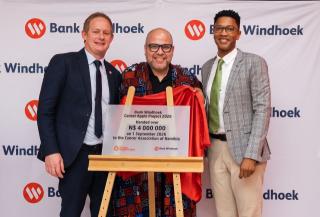 WINDHOEK, 01 September 2026 - From left to right Bank Windhoek’s Managing Director, James Chapman; Cancer Association of Namibia Chief Executive Officer, Rolf Hansen and Dr. Theo-Ben Kandetu, the Deputy Executive Director at the Ministry of Health and Social Services. (Photo: Contributed) 