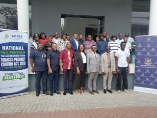 OTJIWARONGO, 09 September 2026 - The Otjozondjupa Governor, John ||Khamuseb (middle) on Wednesday poses for a group photo with the community members attending the national public consultation on proposed amendments to the Tobacco Products Control Act No.1 of 2010 at the Otjozondjupa Regional Council chambers. Governor ||Khamuseb want laws aimed at protecting children, vulnerable pensioners and young adult people from the harmful tobacco and nicotine products increasingly available in his communities.
(NAMPA)
MS/