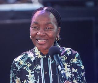 WINDHOEK, 02 September 2026 - Minister of Finance, Ericah Shafudah, addresses members of the public during the Creative, Sport and Tourism Expo that was held at the Hage Geingob Rugby Stadium in Windhoek. (Photo: Hesron Kapanga) NAMPA