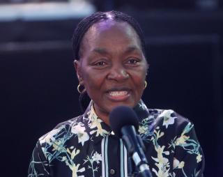 WINDHOEK, 02 September 2026 - Minister of Finance, Ericah Shafudah, addresses members of the public during the Creative, Sport and Tourism Expo that was held at the Hage Geingob Rugby Stadium in Windhoek. (Photo: Hesron Kapanga) NAMPA