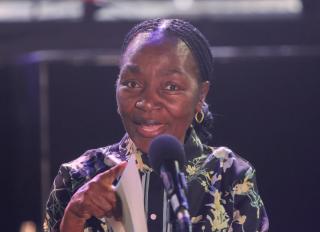 WINDHOEK, 02 September 2026 - Minister of Finance, Ericah Shafuda, addresses members of the public during the Creative, Sport and Tourism Expo that was held at the Hage Geingob Rugby Stadium in Windhoek. (Photo: Hesron Kapanga) NAMPA