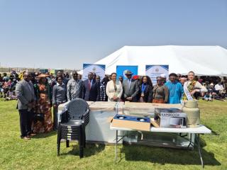SWAKOPMUND, 11 September 2026 - National Planning Commission Director General Ambassador Kaire Mbuende, Erongo Governor Natalia /Goagoses, Chief Regional Officer Sam Ntelamo and other regional leaders among beneficiaries at the Erongo Governor’s Fish Consumption Promotion Project in Swakopmund. (Photo contributed) 
