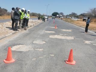 OTJIWARONGO, 14 September 2026 - The site handover of C38 dual carriage portion of road west of Otjiwarongo towards Outjo or Kalkfeld by the Otjiwarongo Municipality to the contractor, the Chinese Henan International Cooporation Organisation (Chico) on Monday afternoon. The repairs on the road are expected to disrupt smooth flow of vehicles until end of March 2027 when the project will be completed. (Photo by: Mulisa Simiyasa) NAMPA