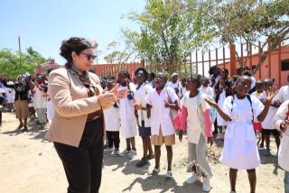 23 September 2026 - Minister of Education, Innovation, Youth, Sports, Arts and Culture, Dr Sanet Steenkamp in Angola. (Photo: Contributed)