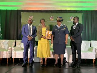 Windhoek, 28 September 2026- Minister of Environment, Forestry and Tourism, Indileni Daniel and Acting Inspector General Anna-Marrie Nainda. (photo by Eba Kandovazu). NAMPA