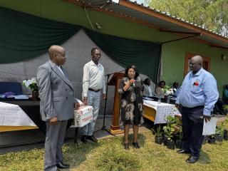 SHARUKWE, 28 September 2026 - Kavango West Governor Verna Sinimbo and Sharukwe Combined School principal Alberth Mutesi pictured during a school visit by the governor on Monday. (Photo: Lylie Joel) NAMPA