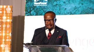 WINDHOEK, 30 September 2026 - NamPower Managing Director Kahenge Haulofu speaking at the launch of NamPower's Integrated Strategic Business Plan (ISBP) on Tuesday. (Photo by: Chelva Wells) NAMPA
