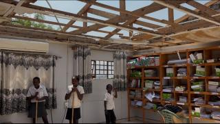 RUNDU, 01 October 2026 - Heavy rain damages staffroom at Ruben Makaranga Combined School in Rundu affecting 81 teachers. (Photo by: Sawi Hausiku) NAMPA 