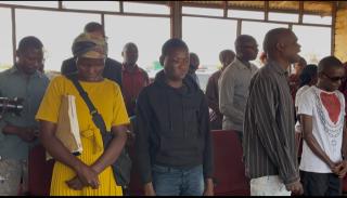 RUNDU, 03 October 2026 - The visually impaired people from the Sauyemwa Centre welcoming the Vice President Lucia Witbooi on Saturday. (Photo by: Sawi Hausiku) NAMPA 