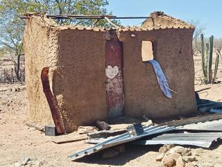 OTJOKAVARE, 06 October 2026- A house in Otjokavare village after strong winds blew off its roof during heavy rain and hail last week Wednesday. (Photo: Kaviveterue Virere) NAMPA 