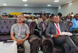 OPUWO, 07 October 2026- Eliphas Hawala Chief Executive Officer, Epangelo Mining Company and Vipuakuje Muharukua Governor of Kunene Region during 2026 Kunene Mining Summit . (Photo: Kaviveterue Virere) NAMPA 